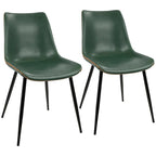 Sedia da pranzo in similpelle industriale verde / blu / grigio / cognac – Set di 2