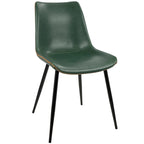 Sedia da pranzo in similpelle industriale verde / blu / grigio / cognac – Set di 2