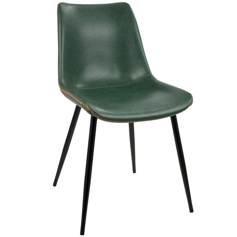 Sedia da pranzo in similpelle industriale verde / blu / grigio / cognac – Set di 2