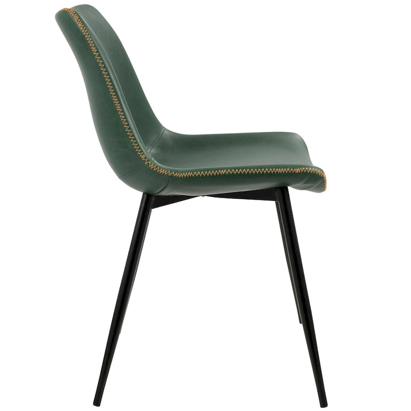 Sedia da pranzo in similpelle industriale verde / blu / grigio / cognac – Set di 2
