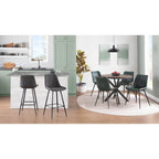 Sedia da pranzo in similpelle industriale verde / blu / grigio / cognac – Set di 2