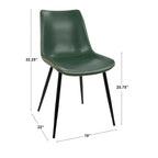 Sedia da pranzo in similpelle industriale verde / blu / grigio / cognac – Set di 2