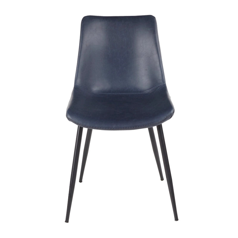 Sedia da pranzo in similpelle industriale verde / blu / grigio / cognac – Set di 2
