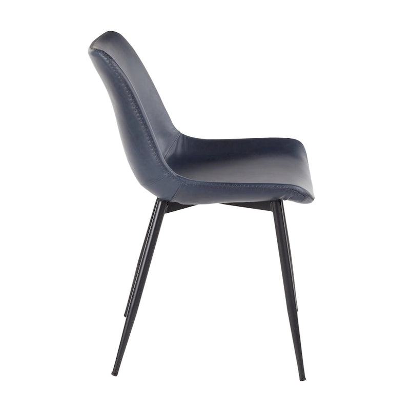Sedia da pranzo in similpelle industriale verde / blu / grigio / cognac – Set di 2