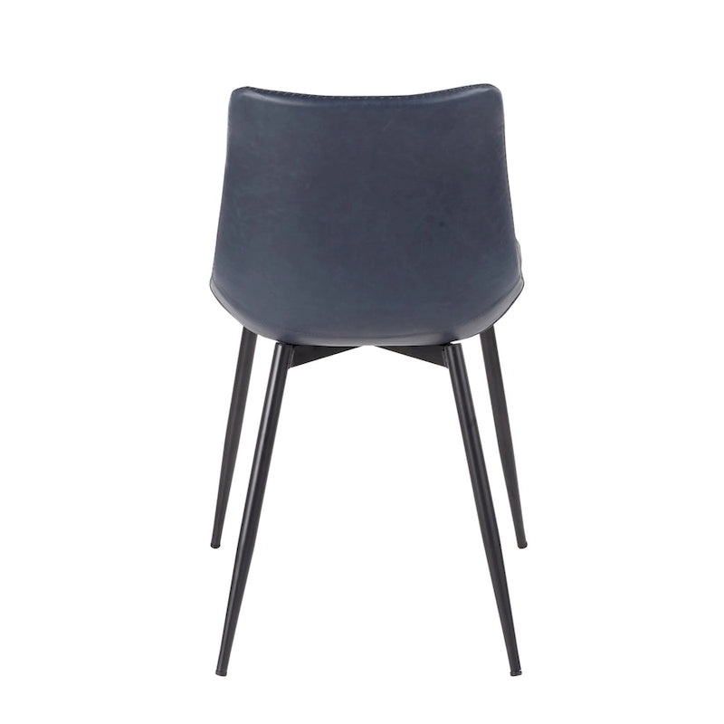 Sedia da pranzo in similpelle industriale verde / blu / grigio / cognac – Set di 2