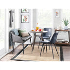 Sedia da pranzo in similpelle industriale verde / blu / grigio / cognac – Set di 2