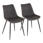 Sedia da pranzo in similpelle industriale verde / blu / grigio / cognac – Set di 2