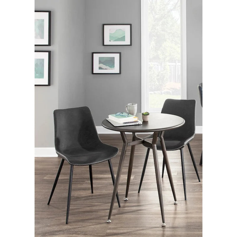 Sedia da pranzo in similpelle industriale verde / blu / grigio / cognac – Set di 2
