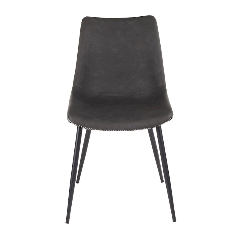Sedia da pranzo in similpelle industriale verde / blu / grigio / cognac – Set di 2