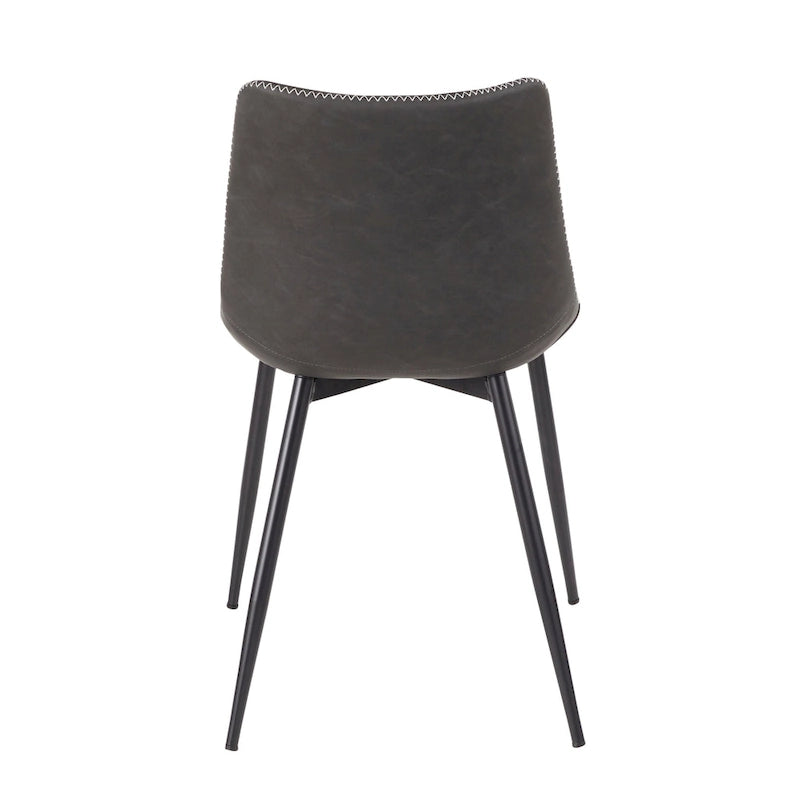 Sedia da pranzo in similpelle industriale verde / blu / grigio / cognac – Set di 2