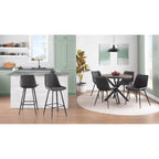 Sedia da pranzo in similpelle industriale verde / blu / grigio / cognac – Set di 2