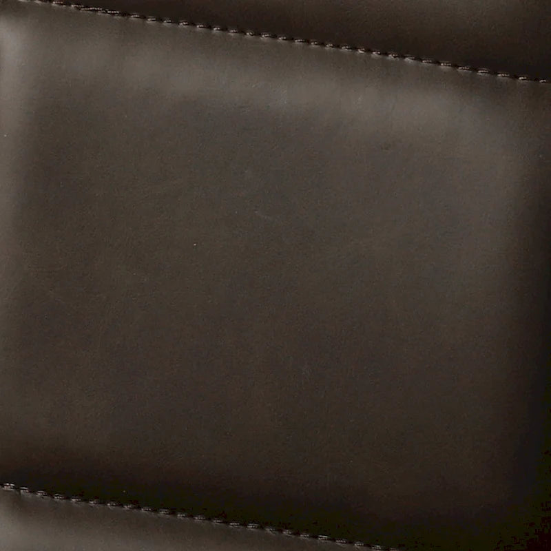Sedia da pranzo in pelle PU con gambe in metallo nero, set da 2 – Marrone scuro / Grigio / Caramello