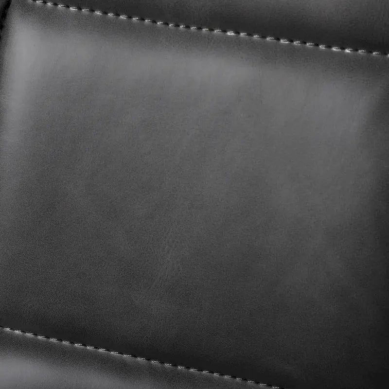 Sedia da pranzo in pelle PU con gambe in metallo nero, set da 2 – Marrone scuro / Grigio / Caramello