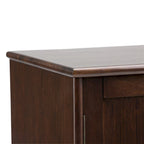 Madia/credenza moderna di metà secolo color marrone castano medio/marrone teak con portabottiglie, a 2 ante
