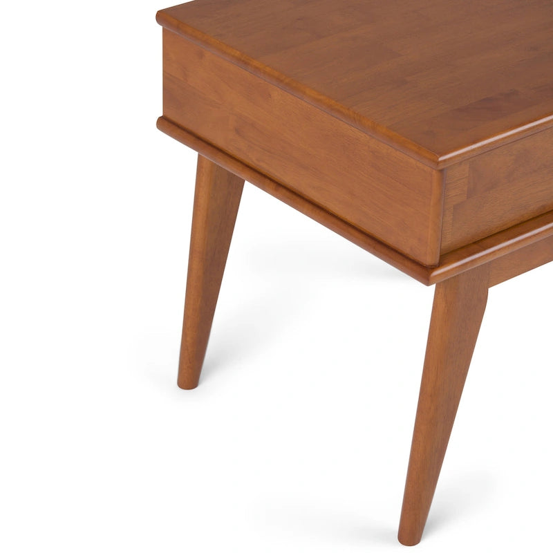 Madia/credenza moderna di metà secolo color marrone castano medio/marrone teak con portabottiglie, a 2 ante