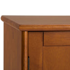 Madia/credenza moderna di metà secolo color marrone castano medio/marrone teak con portabottiglie, a 2 ante