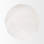 Tavolo da pranzo rotondo con piedistallo in marmo bianco e marrone medio, 4 posti