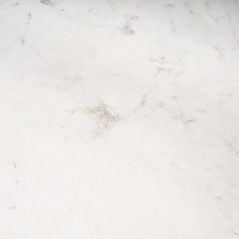 Tavolo da pranzo rotondo con piedistallo in marmo bianco e marrone medio, 4 posti