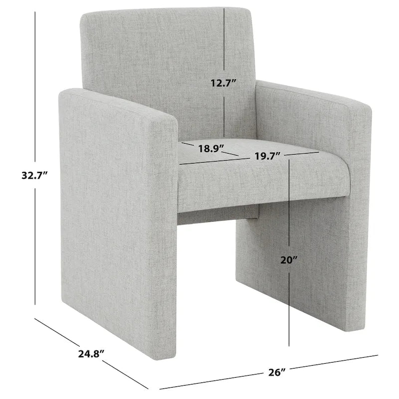 Poltrona in lino colore tortora / grigio antracite / avorio / grigio chiaro, stile moderno, 1 posto