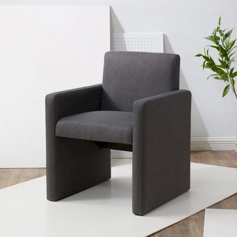 Poltrona in lino colore tortora / grigio antracite / avorio / grigio chiaro, stile moderno, 1 posto