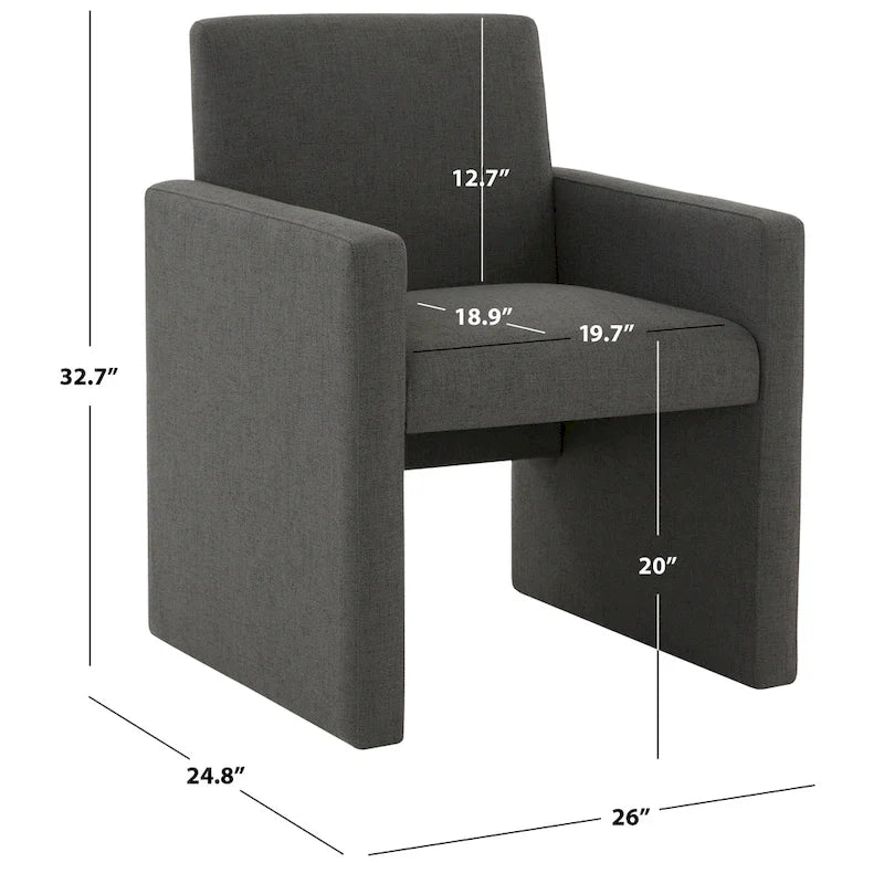 Poltrona in lino colore tortora / grigio antracite / avorio / grigio chiaro, stile moderno, 1 posto