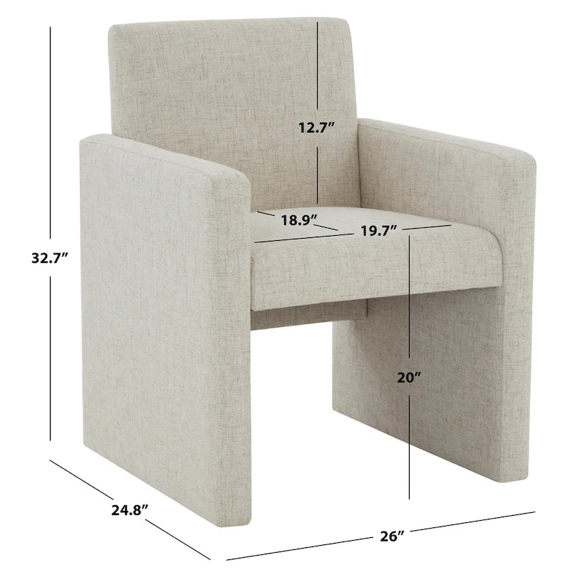 Poltrona in lino colore tortora / grigio antracite / avorio / grigio chiaro, stile moderno, 1 posto