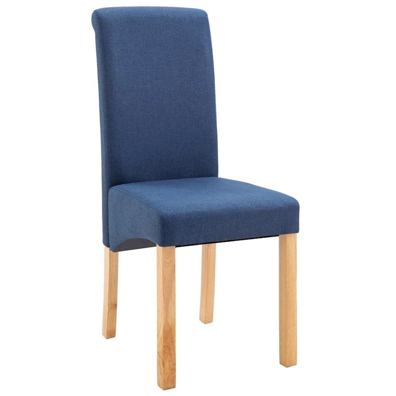 Sedie da pranzo in tessuto blu, set da 4