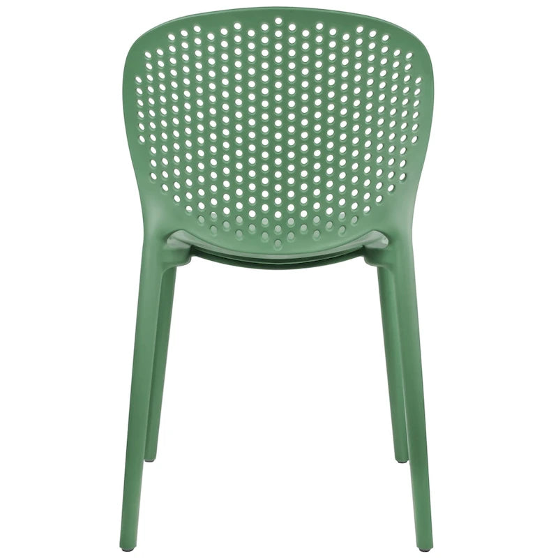 Sedia da pranzo in plastica impilabile senza braccioli, opaca, per interni/esterni, set da 2