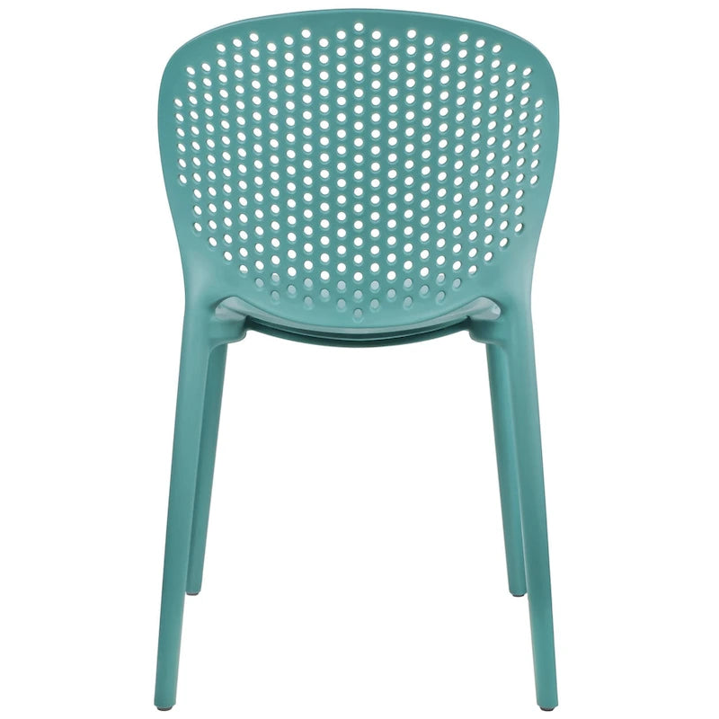 Sedia da pranzo in plastica impilabile senza braccioli, opaca, per interni/esterni, set da 2