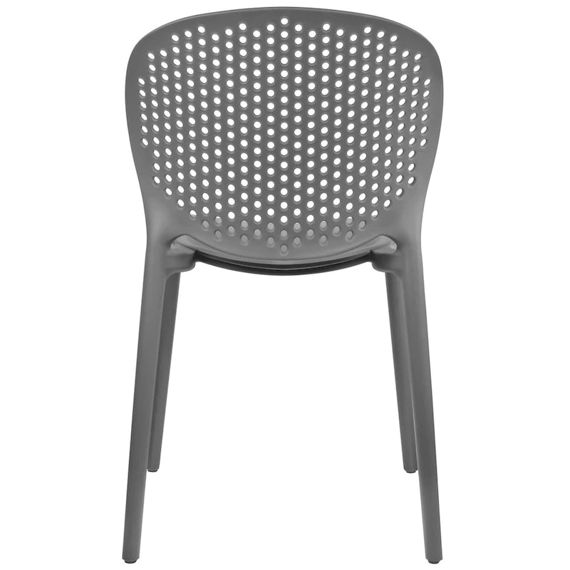 Sedia da pranzo in plastica impilabile senza braccioli, opaca, per interni/esterni, set da 2