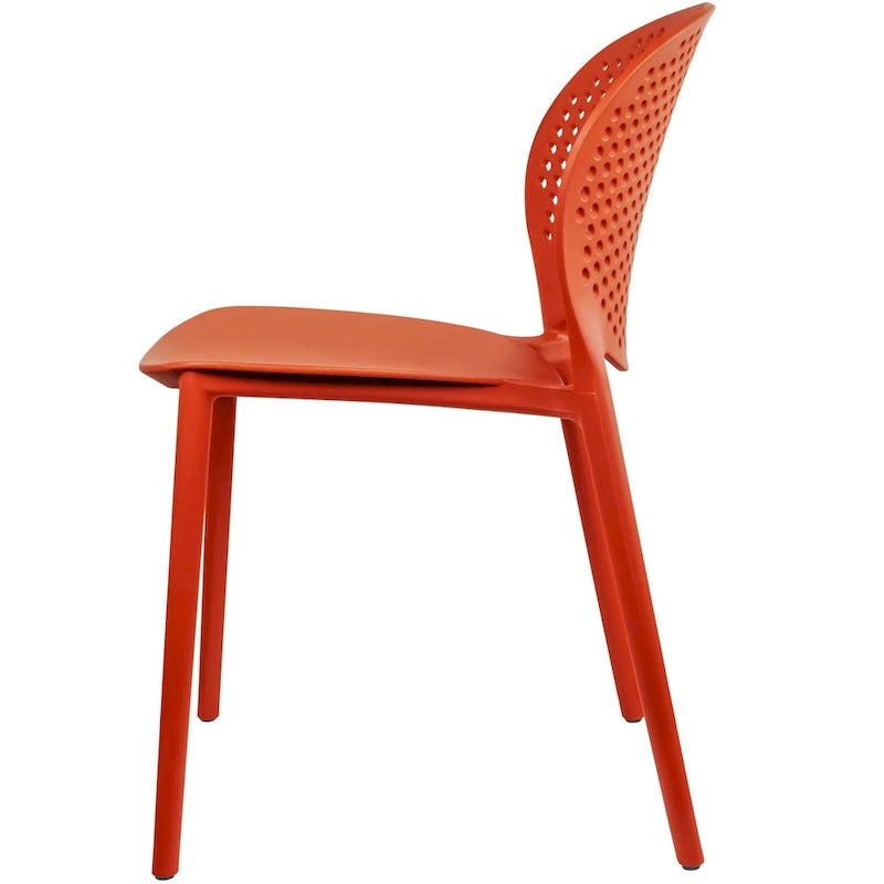 Sedia da pranzo in plastica impilabile senza braccioli, opaca, per interni/esterni, set da 2