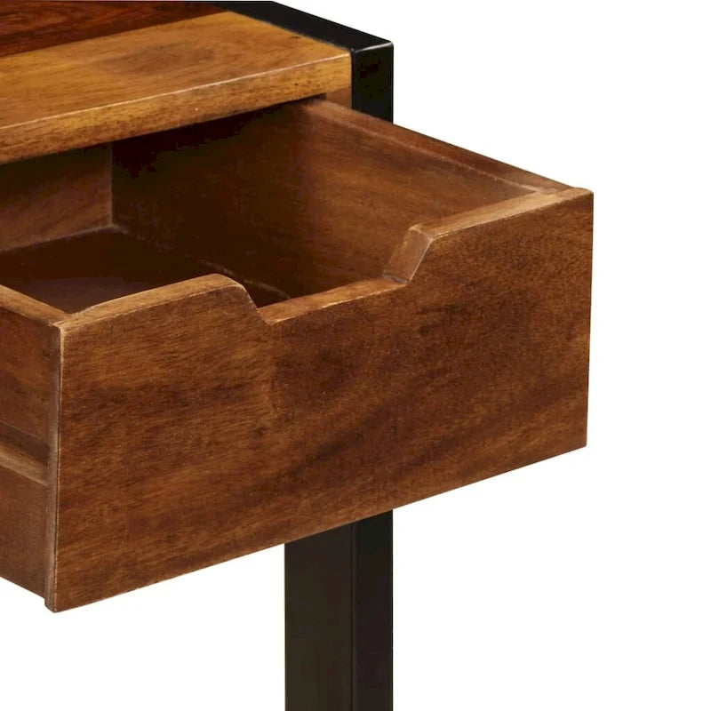 Credenza in legno di Sheesham marrone con 3 cassetti, per 1 persona