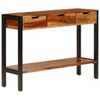 Credenza in legno di Sheesham marrone con 3 cassetti, per 1 persona