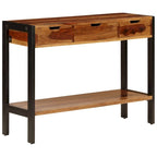 Credenza in legno di Sheesham marrone con 3 cassetti, per 1 persona