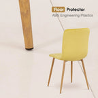 Sedia da Pranzo in Velluto Giallo, Stile Senza Braccioli Mid-Century, Set da 2
