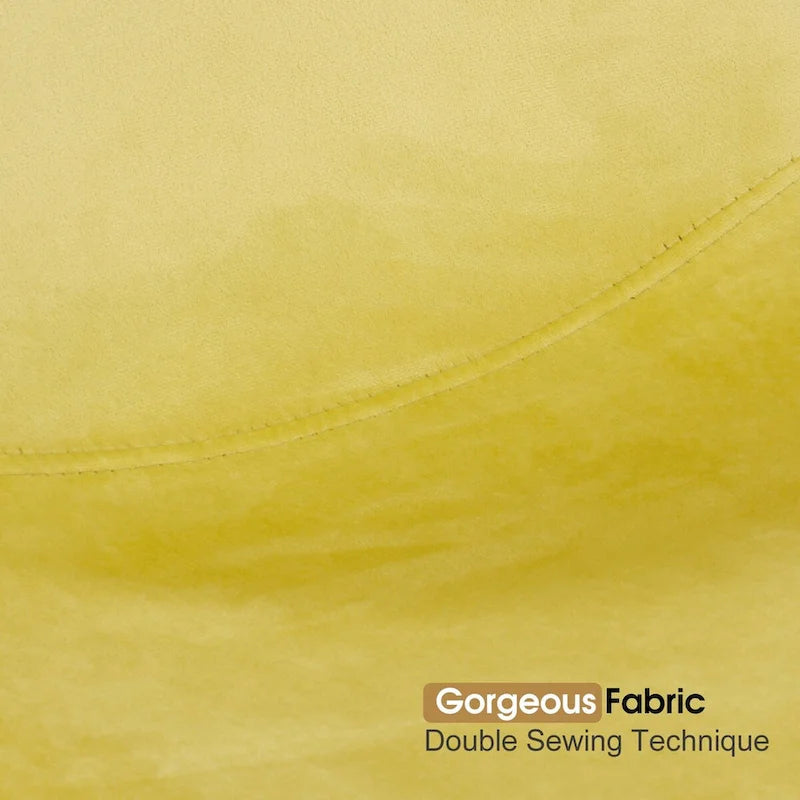 Sedia da Pranzo in Velluto Giallo, Stile Senza Braccioli Mid-Century, Set da 2