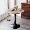 Tavolo rotondo Tulip, noce+nero / bianco / nero, base a piedistallo, 2–4 posti a sedere