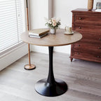 Tavolo rotondo Tulip, noce+nero / bianco / nero, base a piedistallo, 2–4 posti a sedere