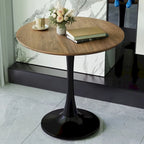 Tavolo rotondo Tulip, noce+nero / bianco / nero, base a piedistallo, 2–4 posti a sedere
