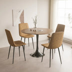 Tavolo rotondo Tulip, noce+nero / bianco / nero, base a piedistallo, 2–4 posti a sedere