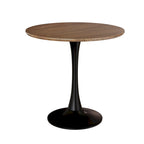 Tavolo rotondo Tulip, noce+nero / bianco / nero, base a piedistallo, 2–4 posti a sedere