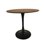 Tavolo rotondo Tulip, noce+nero / bianco / nero, base a piedistallo, 2–4 posti a sedere