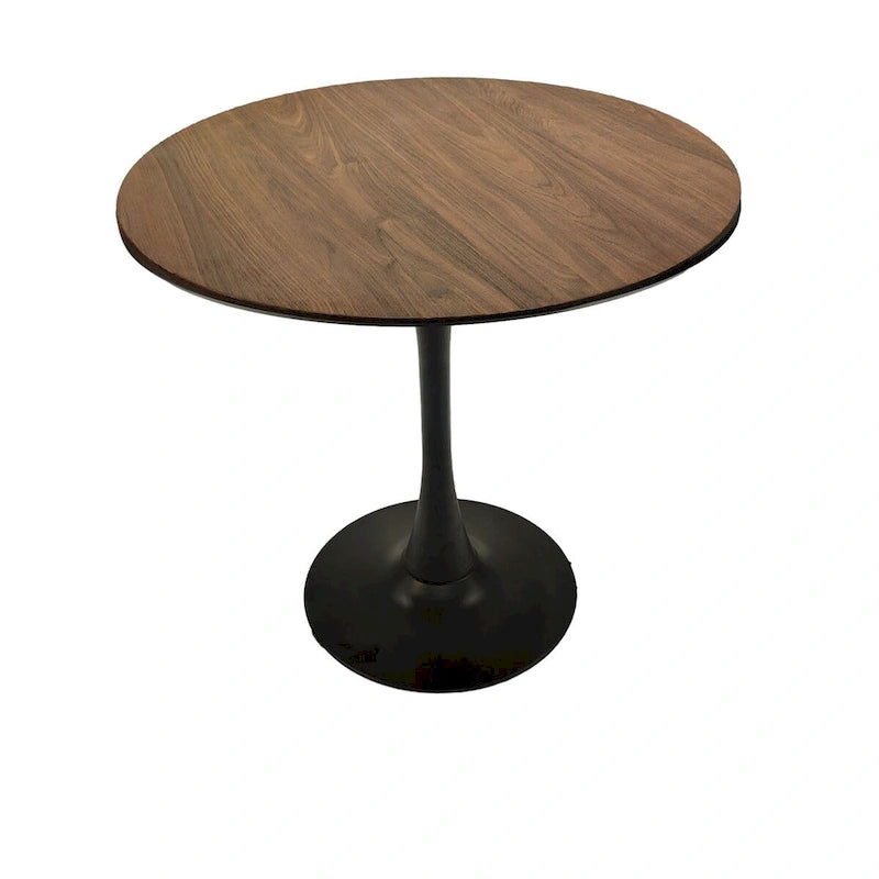 Tavolo rotondo Tulip, noce+nero / bianco / nero, base a piedistallo, 2–4 posti a sedere