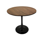 Tavolo rotondo Tulip, noce+nero / bianco / nero, base a piedistallo, 2–4 posti a sedere