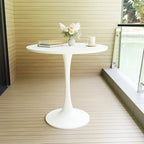 Tavolo rotondo Tulip, noce+nero / bianco / nero, base a piedistallo, 2–4 posti a sedere