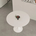 Tavolo rotondo Tulip, noce+nero / bianco / nero, base a piedistallo, 2–4 posti a sedere