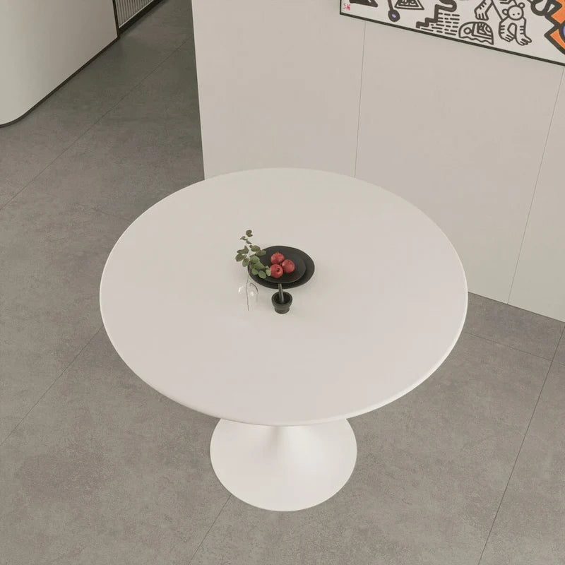 Tavolo rotondo Tulip, noce+nero / bianco / nero, base a piedistallo, 2–4 posti a sedere