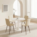 Tavolo rotondo Tulip, noce+nero / bianco / nero, base a piedistallo, 2–4 posti a sedere