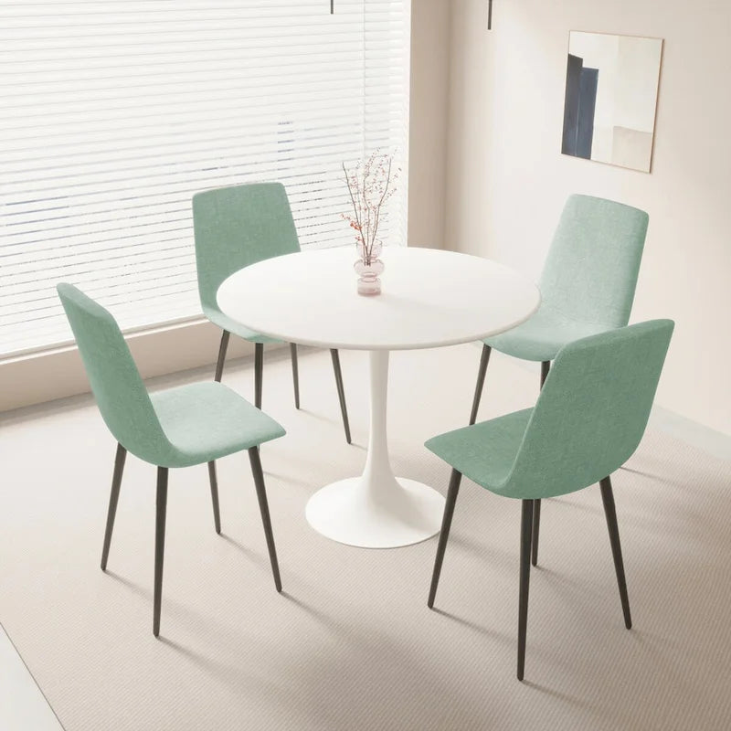 Tavolo rotondo Tulip, noce+nero / bianco / nero, base a piedistallo, 2–4 posti a sedere