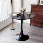 Tavolo rotondo Tulip, noce+nero / bianco / nero, base a piedistallo, 2–4 posti a sedere